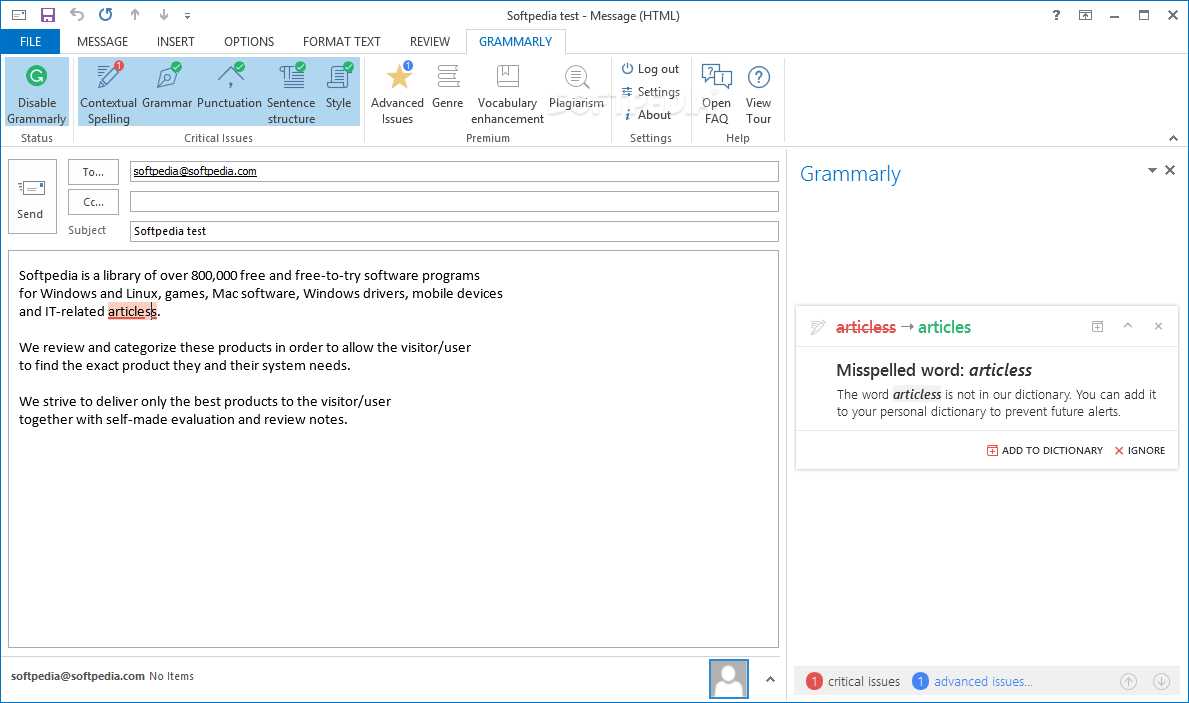 grammarly for ms office mac